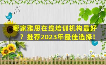 哪家雅思在线培训机构最好？推荐2023年最佳选择！