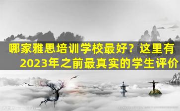 哪家雅思培训学校最好？这里有2023年之前最真实的学生评价