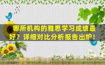 哪所机构的雅思学习成绩最好？详细对比分析报告出炉！