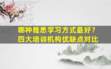 哪种雅思学习方式最好？四大培训机构优缺点对比