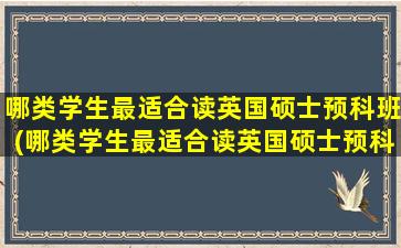 哪类学生最适合读英国硕士预科班(哪类学生最适合读英国硕士预科呢)