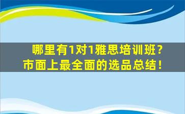 哪里有1对1雅思培训班？市面上最全面的选品总结！