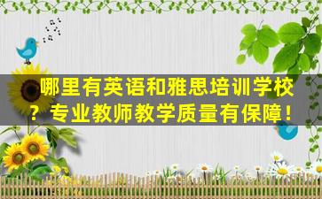 哪里有英语和雅思培训学校？专业教师教学质量有保障！