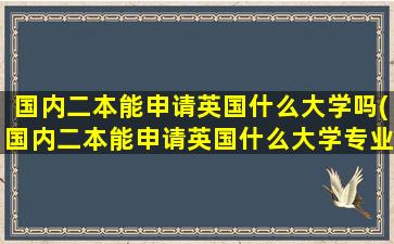 国内二本能申请英国什么大学吗(国内二本能申请英国什么大学专业)