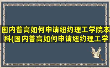 国内普高如何申请纽约理工学院本科(国内普高如何申请纽约理工学院本科学位)