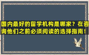 国内最好的留学机构是哪家？在咨询他们之前必须阅读的选择指南！