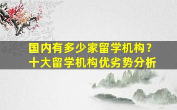 国内有多少家留学机构？十大留学机构优劣势分析