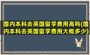 国内本科去英国留学费用高吗(国内本科去英国留学费用大概多少)