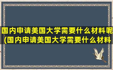 国内申请美国大学需要什么材料呢(国内申请美国大学需要什么材料和证件)