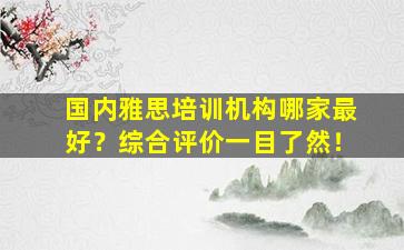 国内雅思培训机构哪家最好？综合评价一目了然！