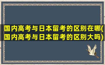 国内高考与日本留考的区别在哪(国内高考与日本留考的区别大吗)