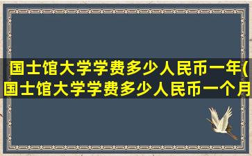 国士馆大学学费多少人民币一年(国士馆大学学费多少人民币一个月)