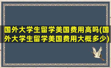 国外大学生留学美国费用高吗(国外大学生留学美国费用大概多少)