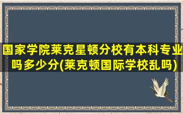 国家学院莱克星顿分校有本科专业吗多少分(莱克顿国际学校乱吗)