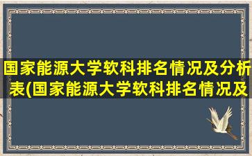 国家能源大学软科排名情况及分析表(国家能源大学软科排名情况及分析图)