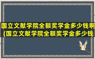 国立文献学院全额奖学金多少钱啊(国立文献学院全额奖学金多少钱一个月)