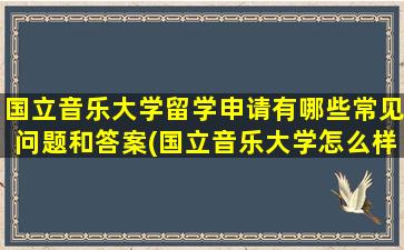 国立音乐大学留学申请有哪些常见问题和答案(国立音乐大学怎么样)