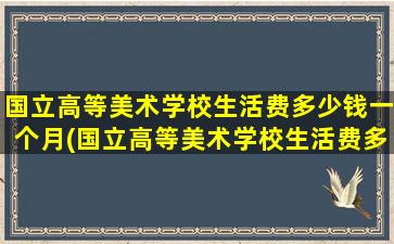 国立高等美术学校生活费多少钱一个月(国立高等美术学校生活费多少)