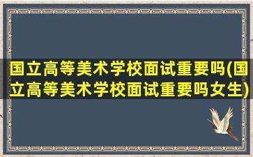 国立高等美术学校面试重要吗(国立高等美术学校面试重要吗女生)