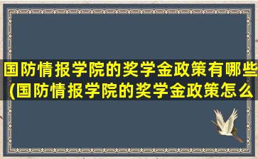 国防情报学院的奖学金政策有哪些(国防情报学院的奖学金政策怎么样)