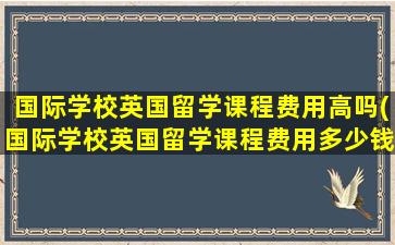 国际学校英国留学课程费用高吗(国际学校英国留学课程费用多少钱)