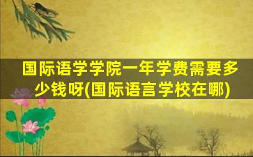 国际语学学院一年学费需要多少钱呀(国际语言学校在哪)