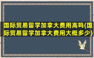 国际贸易留学加拿大费用高吗(国际贸易留学加拿大费用大概多少)