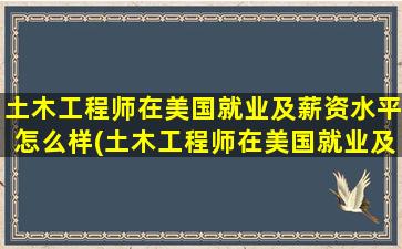 土木工程师在美国就业及薪资水平怎么样(土木工程师在美国就业及薪资水平)