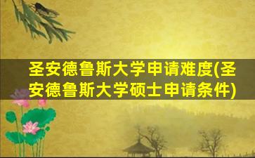 圣安德鲁斯大学申请难度(圣安德鲁斯大学硕士申请条件)