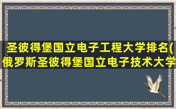 圣彼得堡国立电子工程大学排名(俄罗斯圣彼得堡国立电子技术大学排名)