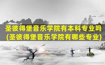 圣彼得堡音乐学院有本科专业吗(圣彼得堡音乐学院有哪些专业)