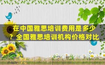 在中国雅思培训费用是多少？全国雅思培训机构价格对比