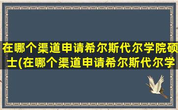 在哪个渠道申请希尔斯代尔学院硕士(在哪个渠道申请希尔斯代尔学院学位)