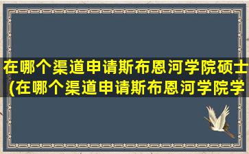 在哪个渠道申请斯布恩河学院硕士(在哪个渠道申请斯布恩河学院学位)