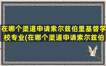 在哪个渠道申请索尔兹伯里基督学校专业(在哪个渠道申请索尔兹伯里基督学校学位)