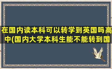 在国内读本科可以转学到英国吗高中(国内大学本科生能不能转到国外大学)