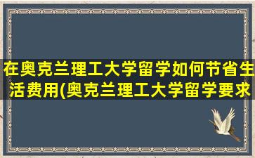 在奥克兰理工大学留学如何节省生活费用(奥克兰理工大学留学要求)