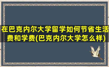 在巴克内尔大学留学如何节省生活费和学费(巴克内尔大学怎么样)