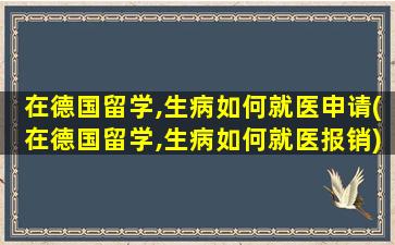 在德国留学,生病如何就医申请(在德国留学,生病如何就医报销)