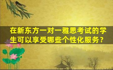 在新东方一对一雅思考试的学生可以享受哪些个性化服务？