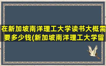 在新加坡南洋理工大学读书大概需要多少钱(新加坡南洋理工大学留学条件)