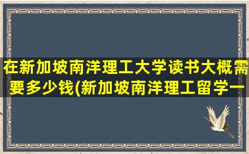 在新加坡南洋理工大学读书大概需要多少钱(新加坡南洋理工留学一年到底要花多少钱)