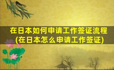 在日本如何申请工作签证流程(在日本怎么申请工作签证)