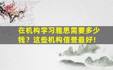 在机构学习雅思需要多少钱？这些机构信誉最好！