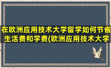 在欧洲应用技术大学留学如何节省生活费和学费(欧洲应用技术大学排名)