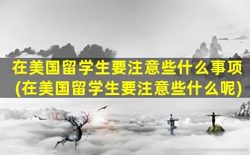 在美国留学生要注意些什么事项(在美国留学生要注意些什么呢)