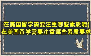 在美国留学需要注重哪些素质呢(在美国留学需要注重哪些素质要求)