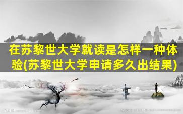 在苏黎世大学就读是怎样一种体验(苏黎世大学申请多久出结果)