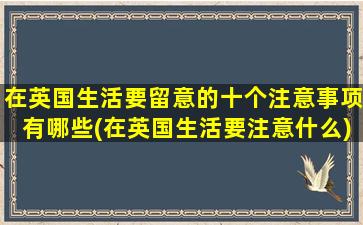 在英国生活要留意的十个注意事项有哪些(在英国生活要注意什么)