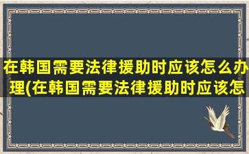 在韩国需要法律援助时应该怎么办理(在韩国需要法律援助时应该怎么办手续)